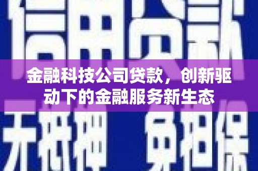 贵德金融科技公司贷款，创新驱动下的金融服务新生态