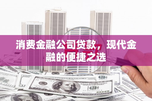 贵德消费金融公司贷款，现代金融的便捷之选