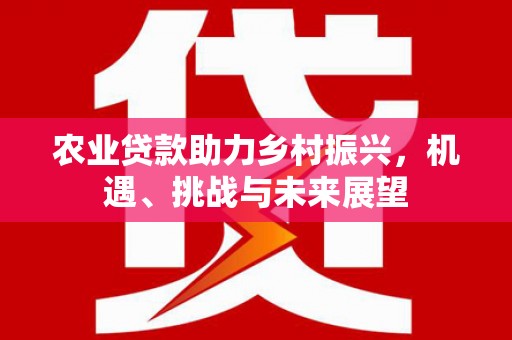 贵德农业贷款助力乡村振兴，机遇、挑战与未来展望