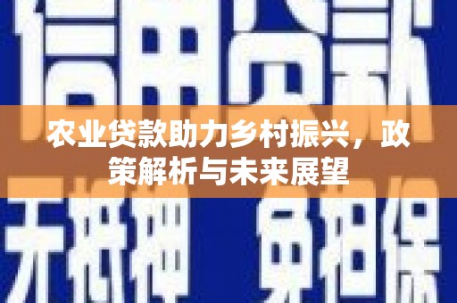 贵德农业贷款助力乡村振兴，政策解析与未来展望