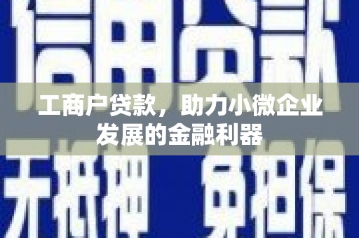 贵德工商户贷款，助力小微企业发展的金融利器