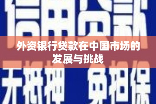 贵德外资银行贷款在中国市场的发展与挑战