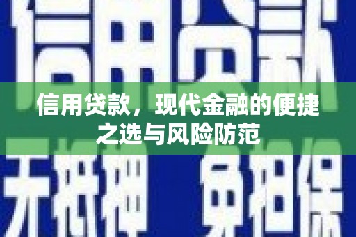 贵德信用贷款，现代金融的便捷之选与风险防范