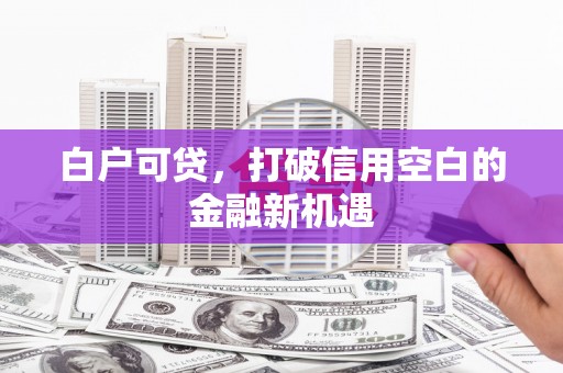 贵德白户可贷，打破信用空白的金融新机遇