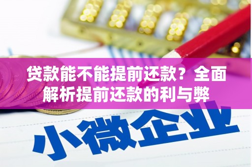 贵德贷款能不能提前还款？全面解析提前还款的利与弊