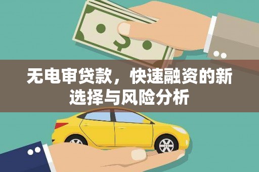 贵德无电审贷款，快速融资的新选择与风险分析