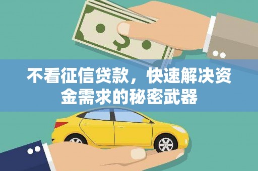 贵德不看征信贷款，快速解决资金需求的秘密武器
