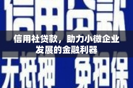贵德信用社贷款，助力小微企业发展的金融利器